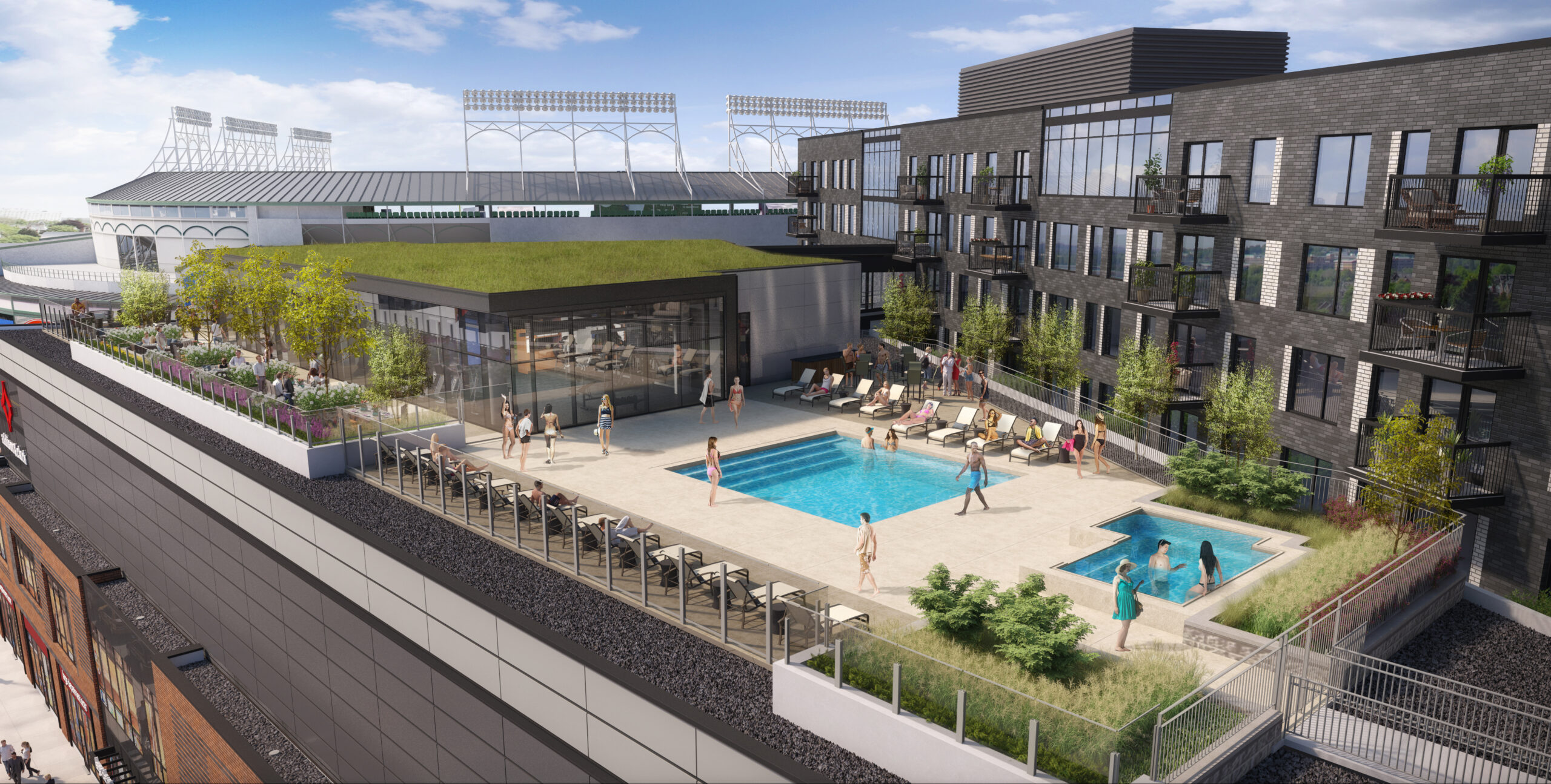 Pool at SCB's Addison and Clark. Architecture. Planning and Urban Design. Planning and Strategies. Urban Design. Mixed-use. Transit-oriented.