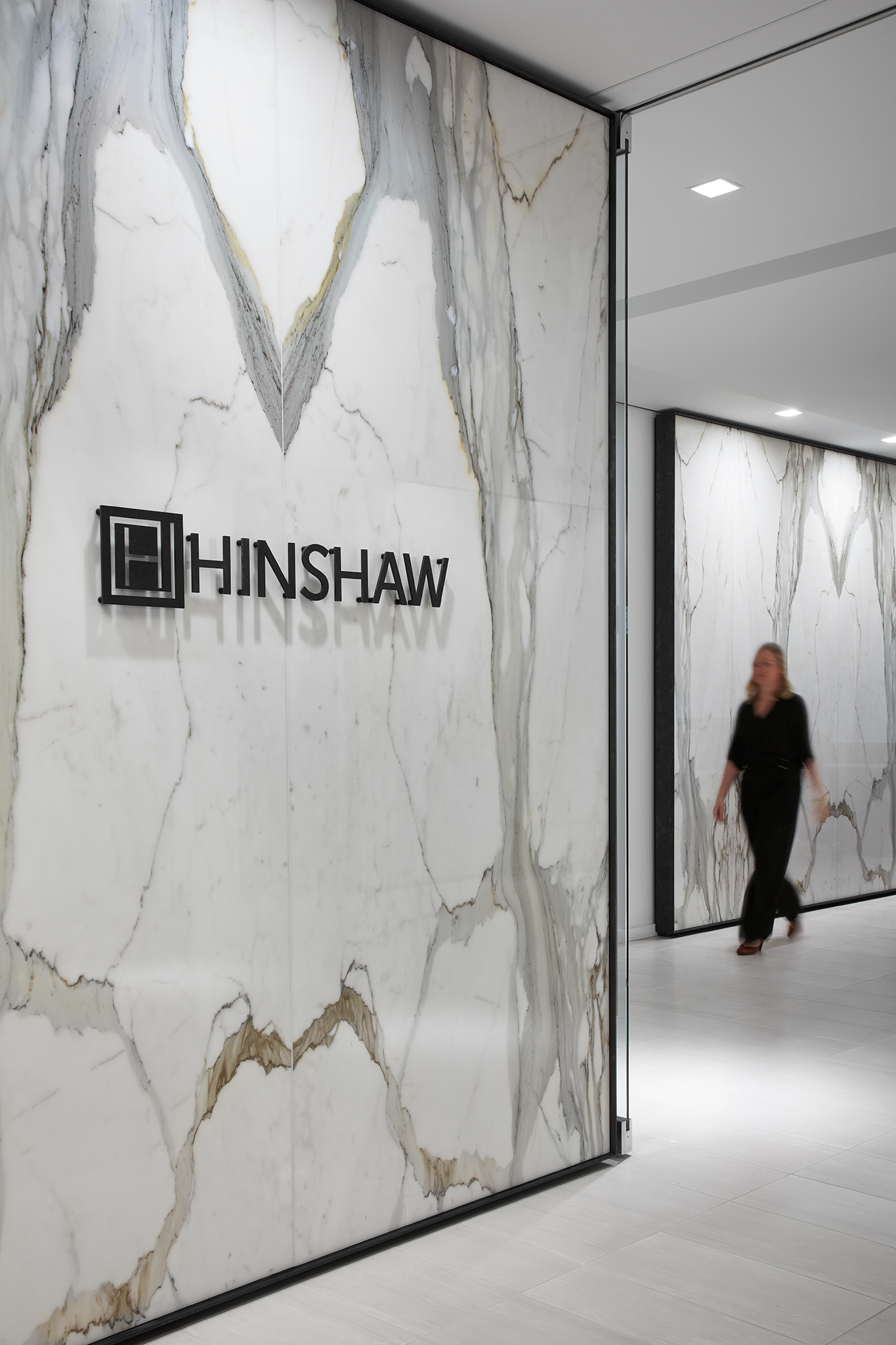 Entrance of SCB's Hinshaw & Culbertson. Interior Design. Workplace.