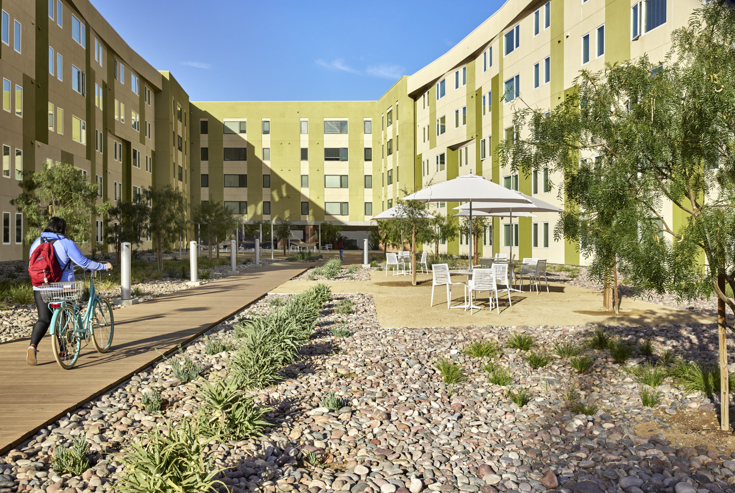 Courtyard at SCB's North District. Architecture. Campus Environments. Campus Life. Student Residential.