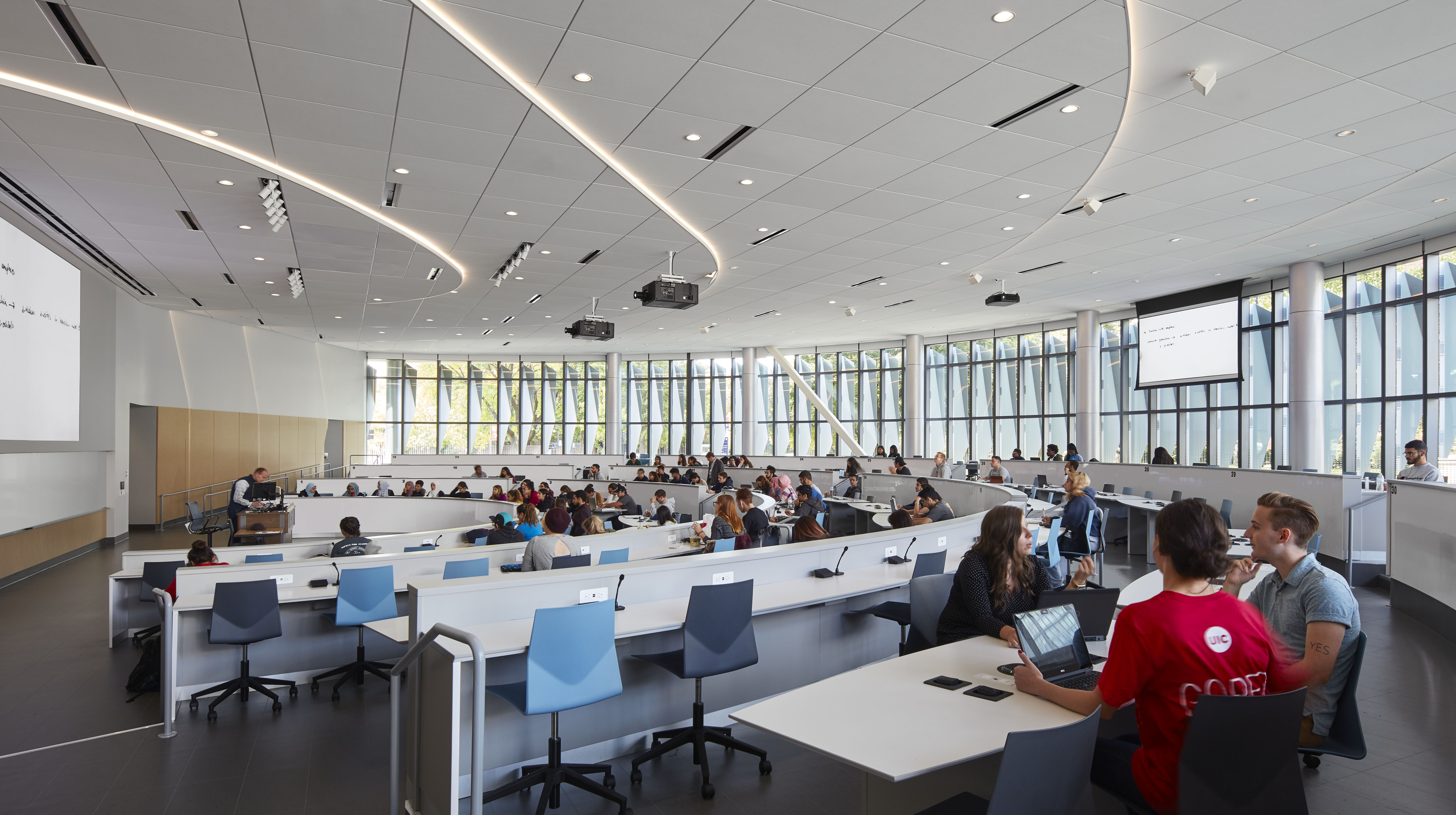 Classroom at SCB's Academic and Residential Complex. Architecture. Campus Environments. Learning Environments. Student Residential.