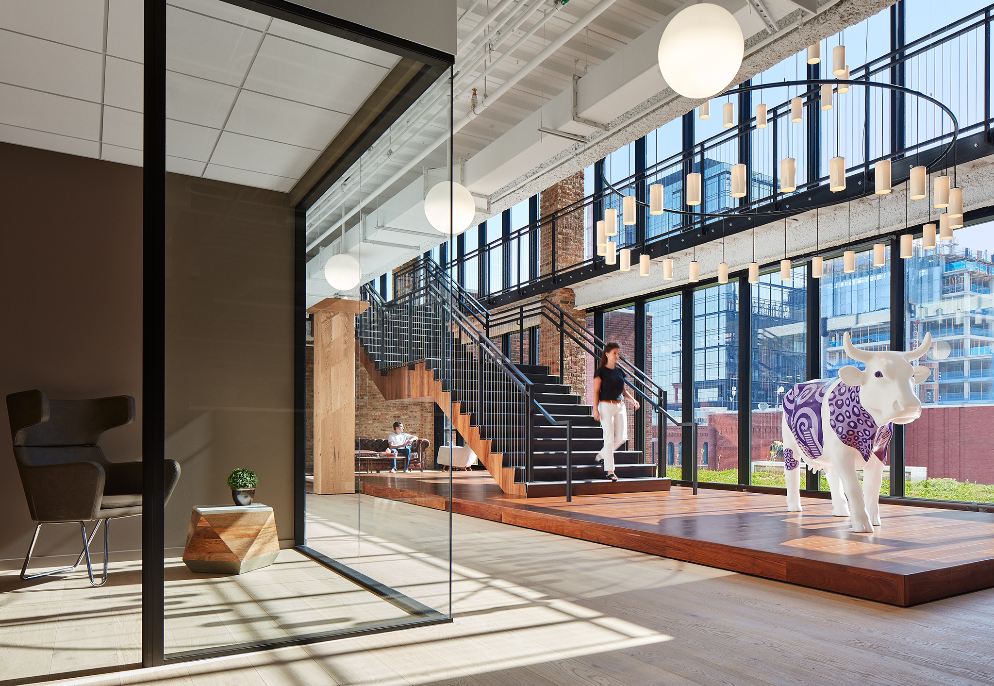 Connecting stair at SCB's Mondelēz International Headquarters. Interior Design. Workplace.