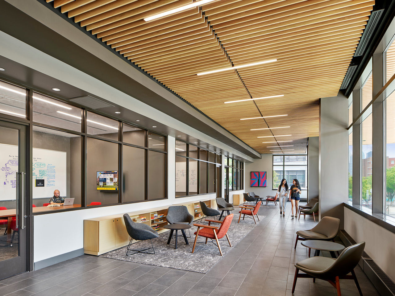 Study space at SCB's Bentley Hall and Pennoni Honors College. Interior Design. Campus Environments.