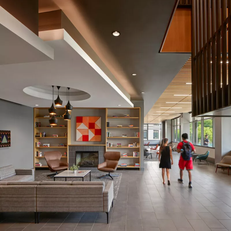 SCB's Bentley Hall and Pennoni Honors College. Interior Design. Campus Environments.
