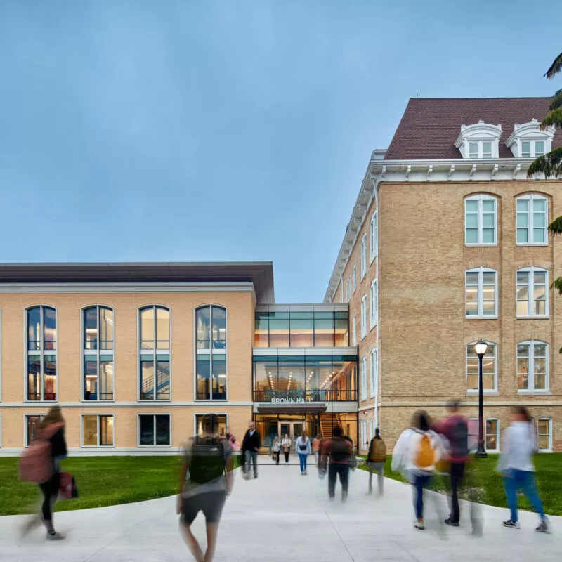 SCB's Brown Hall. Architecture. Campus Environments. Learning Environments.