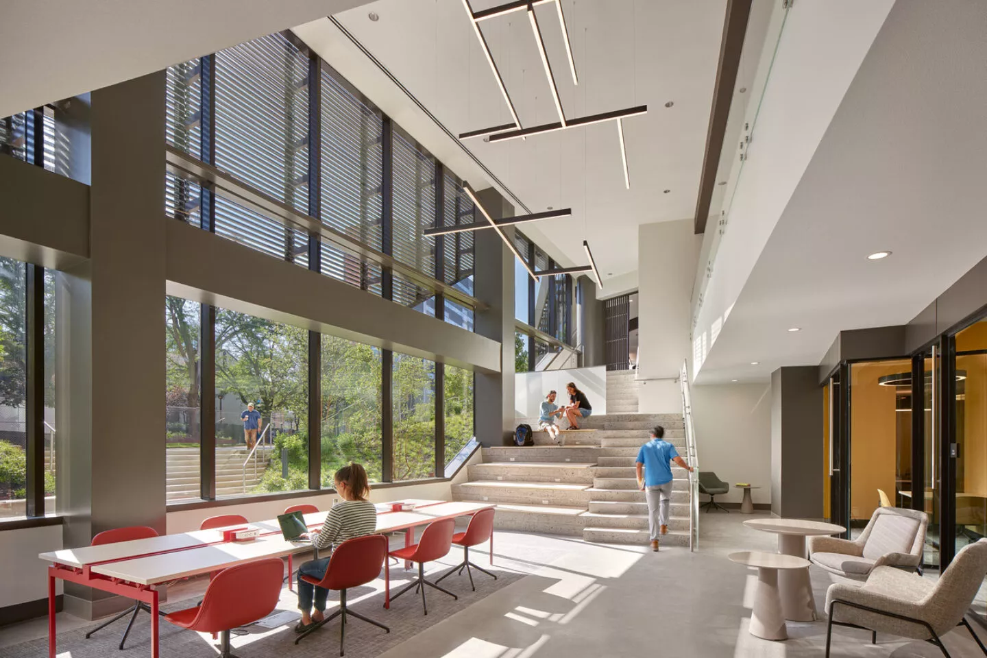 Atrium at SCB's Kelly Hall. Architecture. Adaptive Reuse. Renovation. Campus Environments. Student Residential.